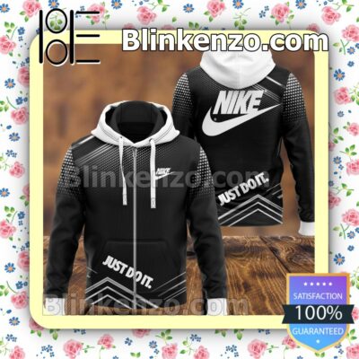 Nike Halftone Abstract Black Full-Zip Hooded Fleece Sweatshirt