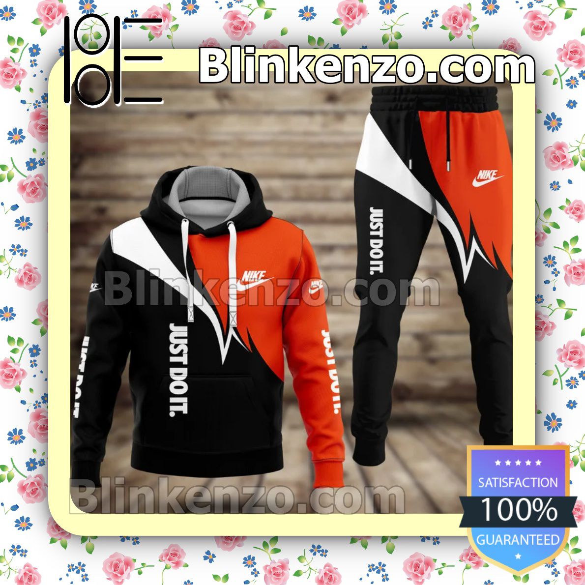 Nike Just Do It Red Black And White Fleece Hoodie, Pants
