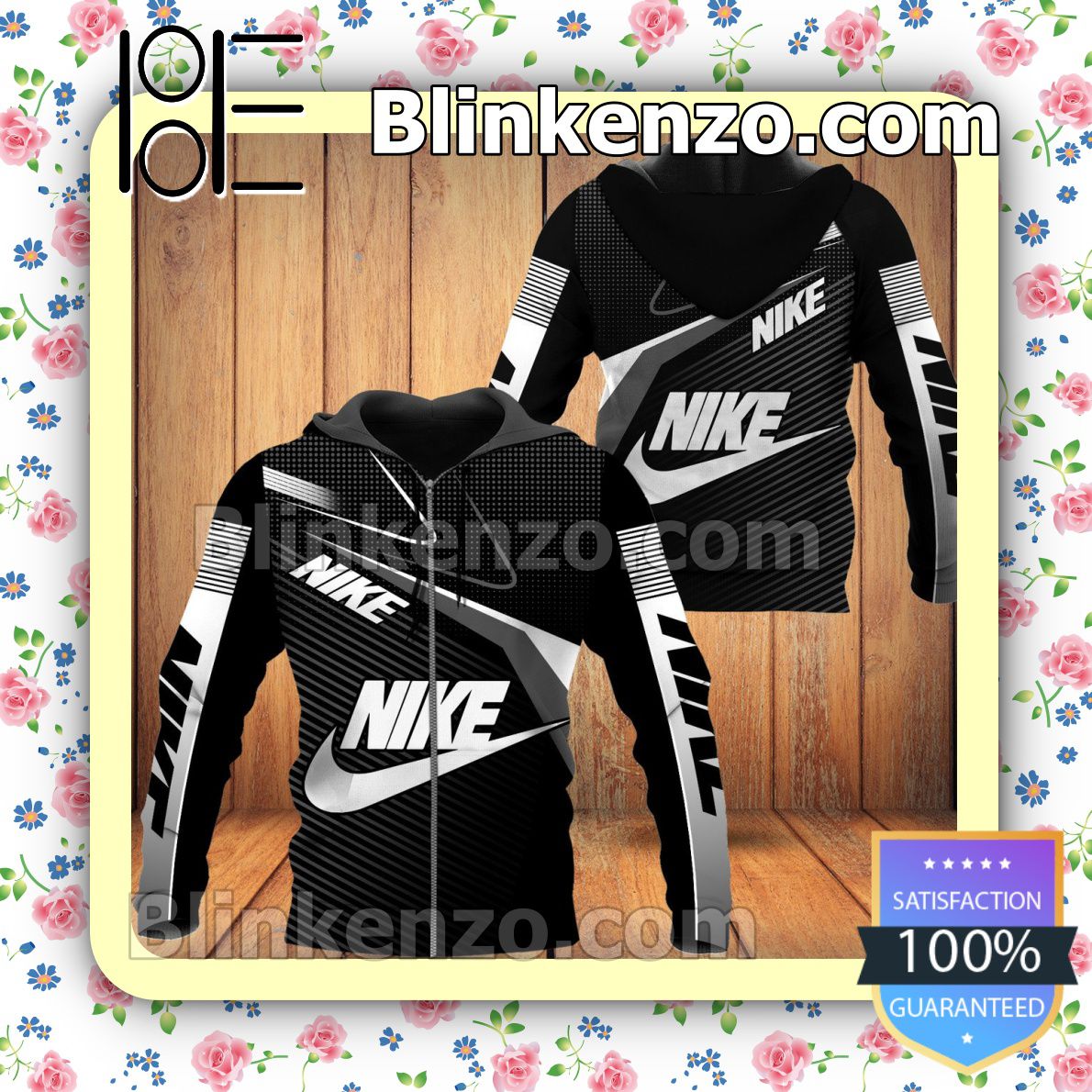 Nice Nike Multi Thin Diagonal Stripes Full-Zip Hooded Fleece Sweatshirt