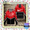 Nike Red And Black Full-Zip Hooded Fleece Sweatshirt