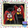 Nike With Cute Mickey Mouse Black And Red Full-Zip Hooded Fleece Sweatshirt