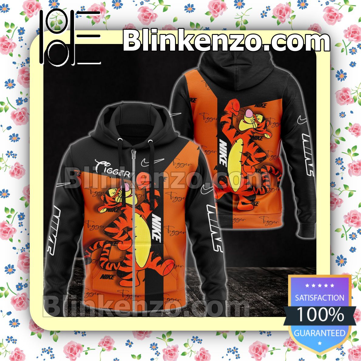 Amazon Nike With Tiger Winnie The Pooh Full-Zip Hooded Fleece Sweatshirt