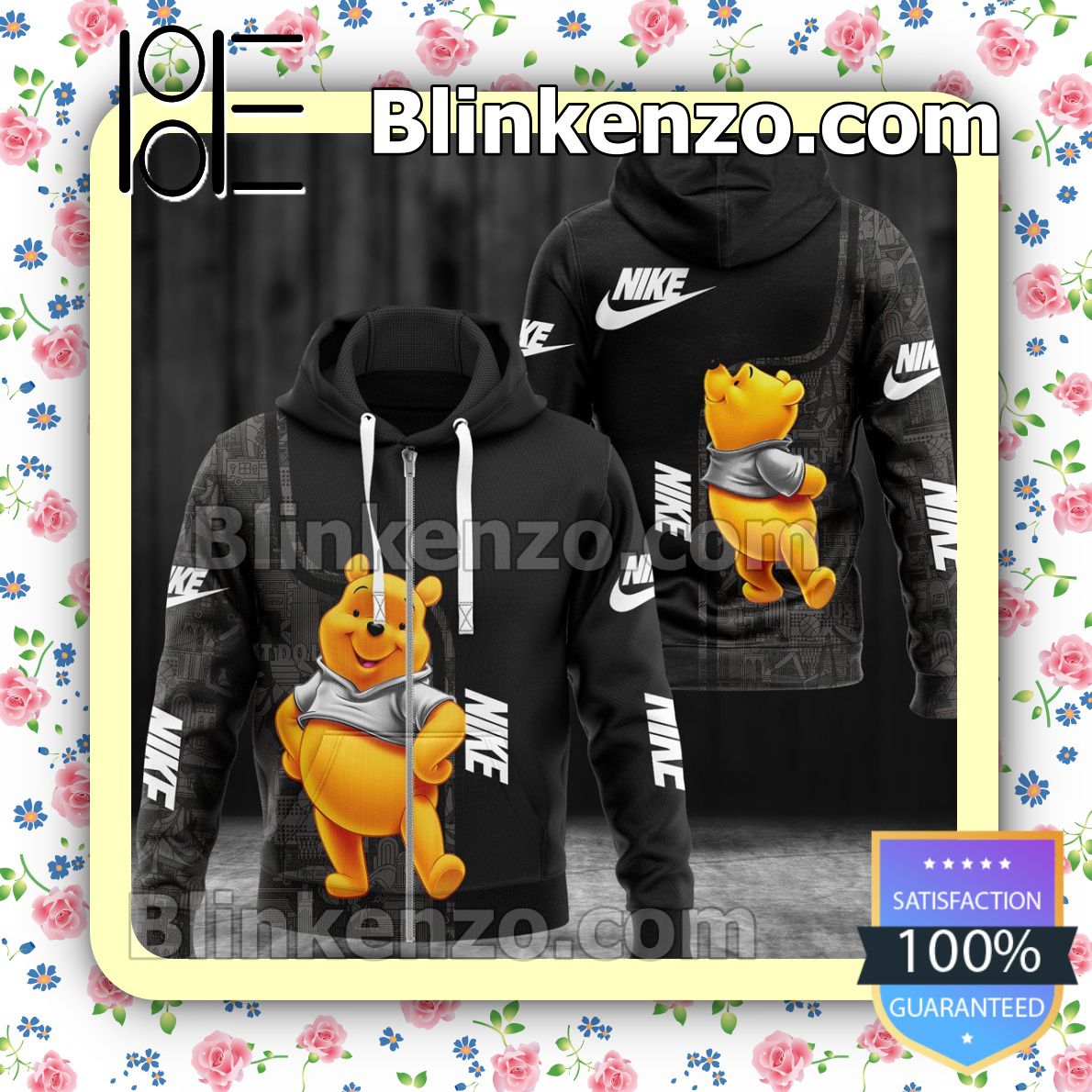 Limited Edition Nike With Winnie The Pooh Full-Zip Hooded Fleece Sweatshirt