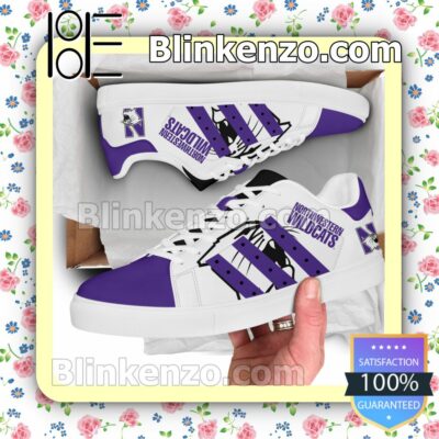 Northwestern Wildcats Logo Print Low Top Shoes a