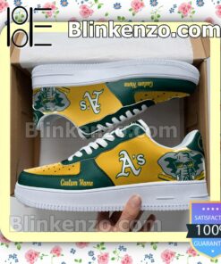 Oakland Athletics Mascot Logo MLB Baseball Nike Air Force Sneakers