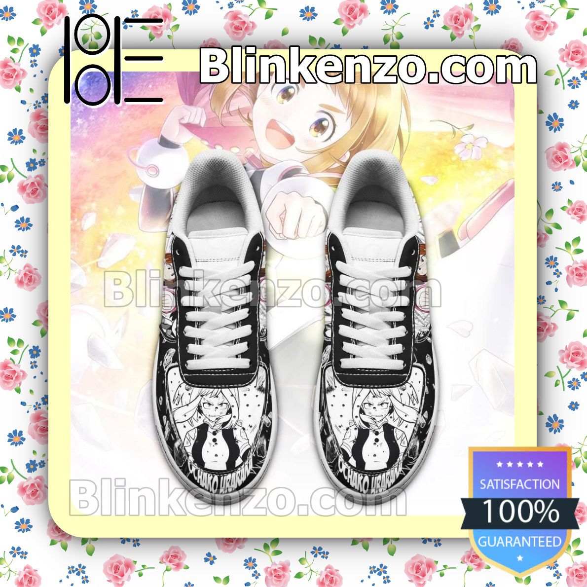 Real Ochako Uraraka My Hero Academia Anime Nike Air Force Sneakers