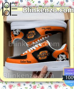 Oklahoma State Cowboys Mascot Logo NCAA Nike Air Force Sneakers