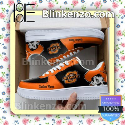 Oklahoma State Cowboys Mascot Logo NCAA Nike Air Force Sneakers