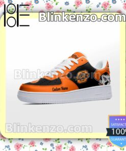 Oklahoma State Cowboys Mascot Logo NCAA Nike Air Force Sneakers a