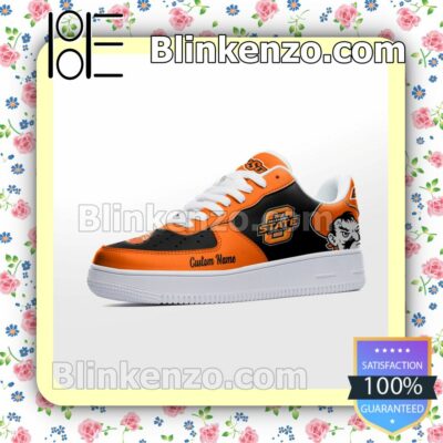 Oklahoma State Cowboys Mascot Logo NCAA Nike Air Force Sneakers a