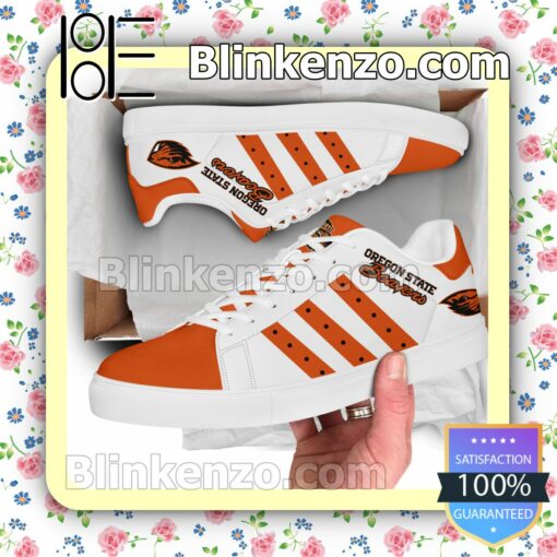 Real Oregon State Beavers Logo Print Low Top Shoes