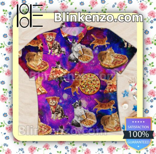 Outer Space Pizza Cat Summer Beach Shirt a