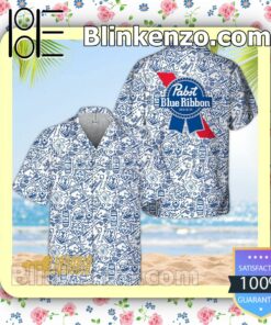Pabst Blue Ribbon Doodle Art Beach Shirts