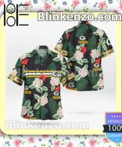 Packers Pattern Rose Flower Casual Button Down Shirts