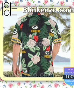 Packers Pattern Rose Flower Casual Button Down Shirts a