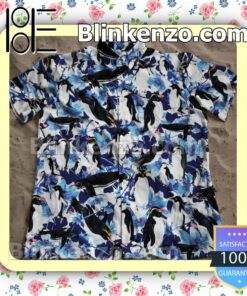 Penguin Floral Summer Beach Shirt c