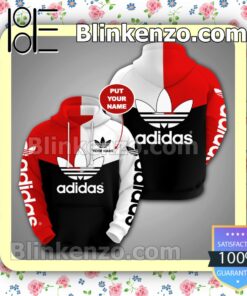 Personalized Adidas Mix Color Red White And Black Fleece Hoodie, Pants a
