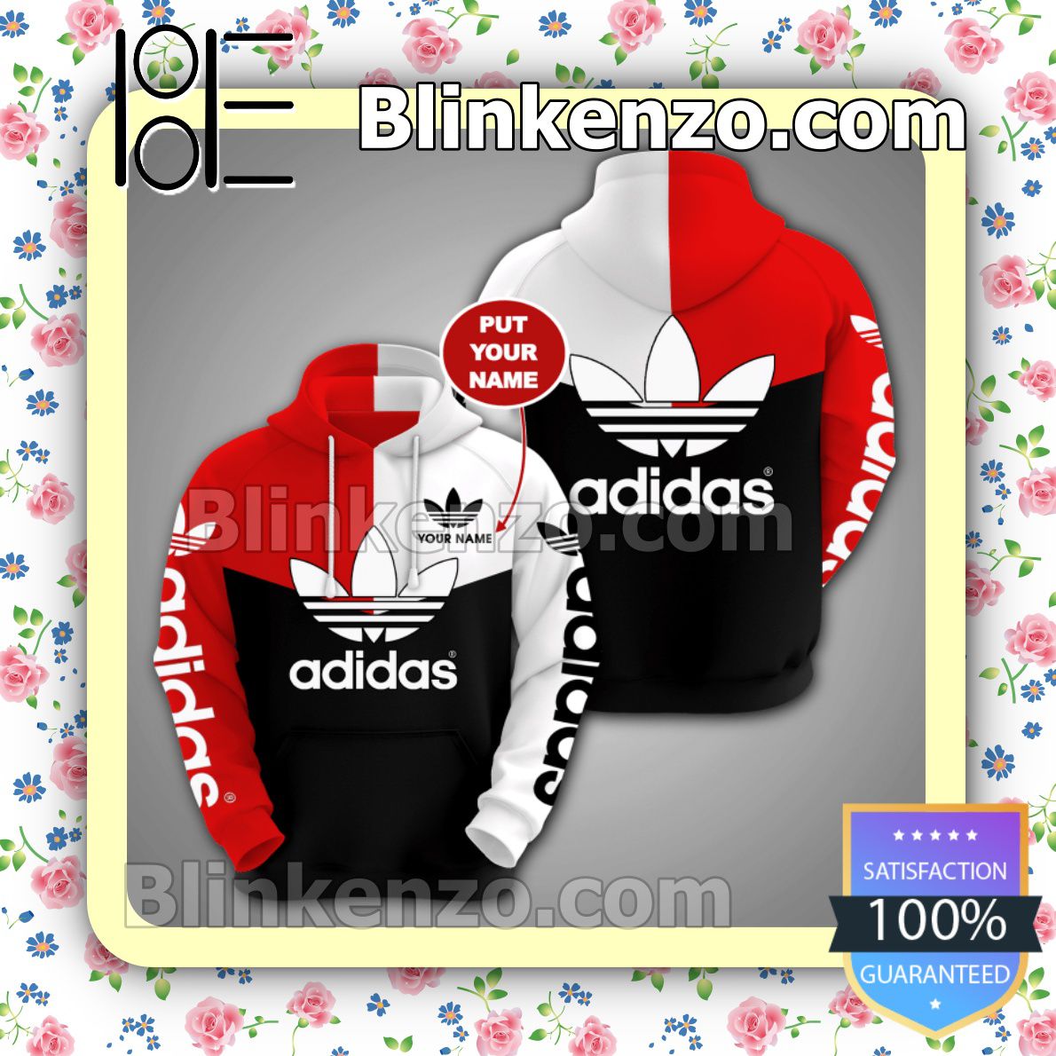 Mediaan Verder actrice Personalized Adidas Mix Color Red White And Black Fleece Hoodie, Pants -  Blinkenzo