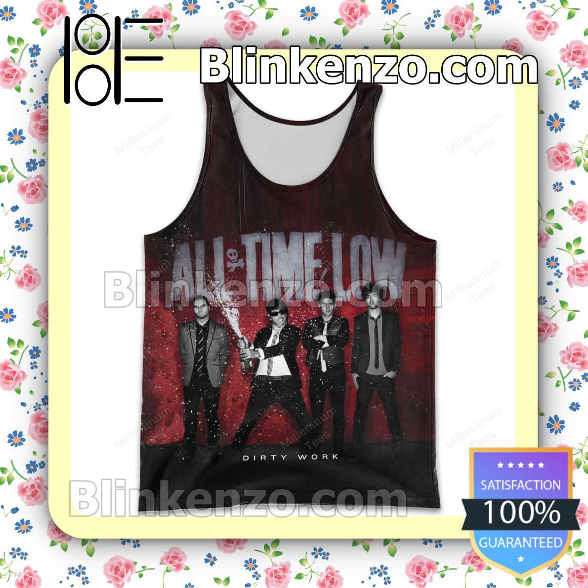 Personalized All Time Low Dirty Work Album Cover Womens Tank Top