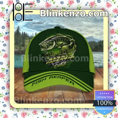 Personalized Bass Fisherman To The Core Fish Reaper Green Baseball Caps Gift For Boyfriend a