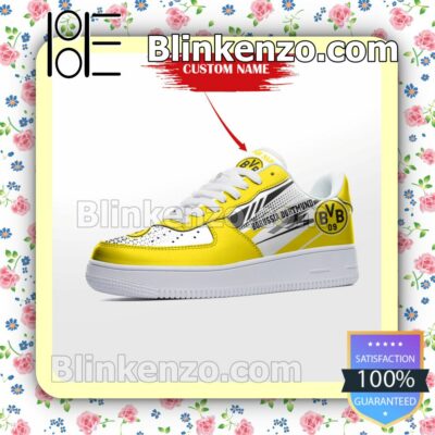 Personalized Bundesliga Borussia Dortmund Custom Name Nike Air Force Sneakers a