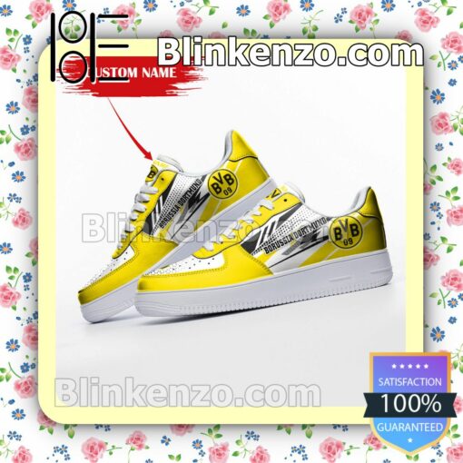 Personalized Bundesliga Borussia Dortmund Custom Name Nike Air Force Sneakers b