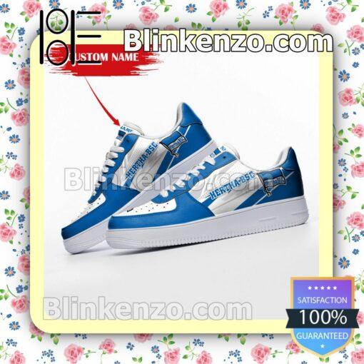 Personalized Bundesliga Hertha BSC Custom Name Nike Air Force Sneakers b