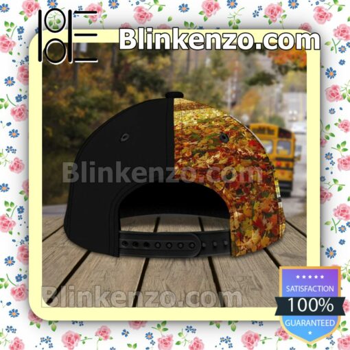 Personalized Bus Driver School Bus Autumn Leaves Baseball Caps Gift For Boyfriend c