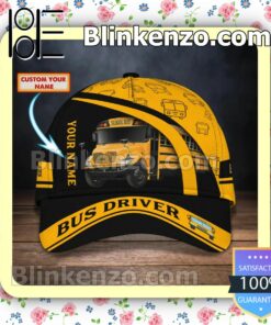 Personalized Bus Driver School Bus Black And Yellow Baseball Caps Gift For Boyfriend
