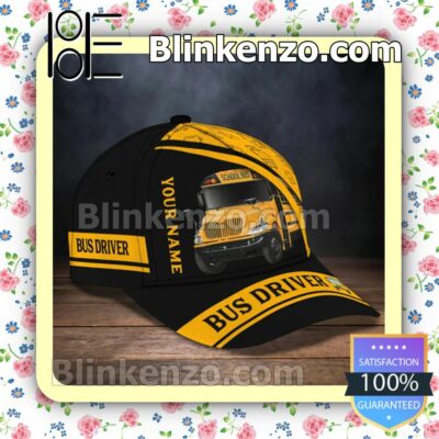 Personalized Bus Driver School Bus Black And Yellow Baseball Caps Gift For Boyfriend a