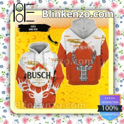 Personalized Busch Beer Brewed In Usa Red White Custom Womens Hoodie