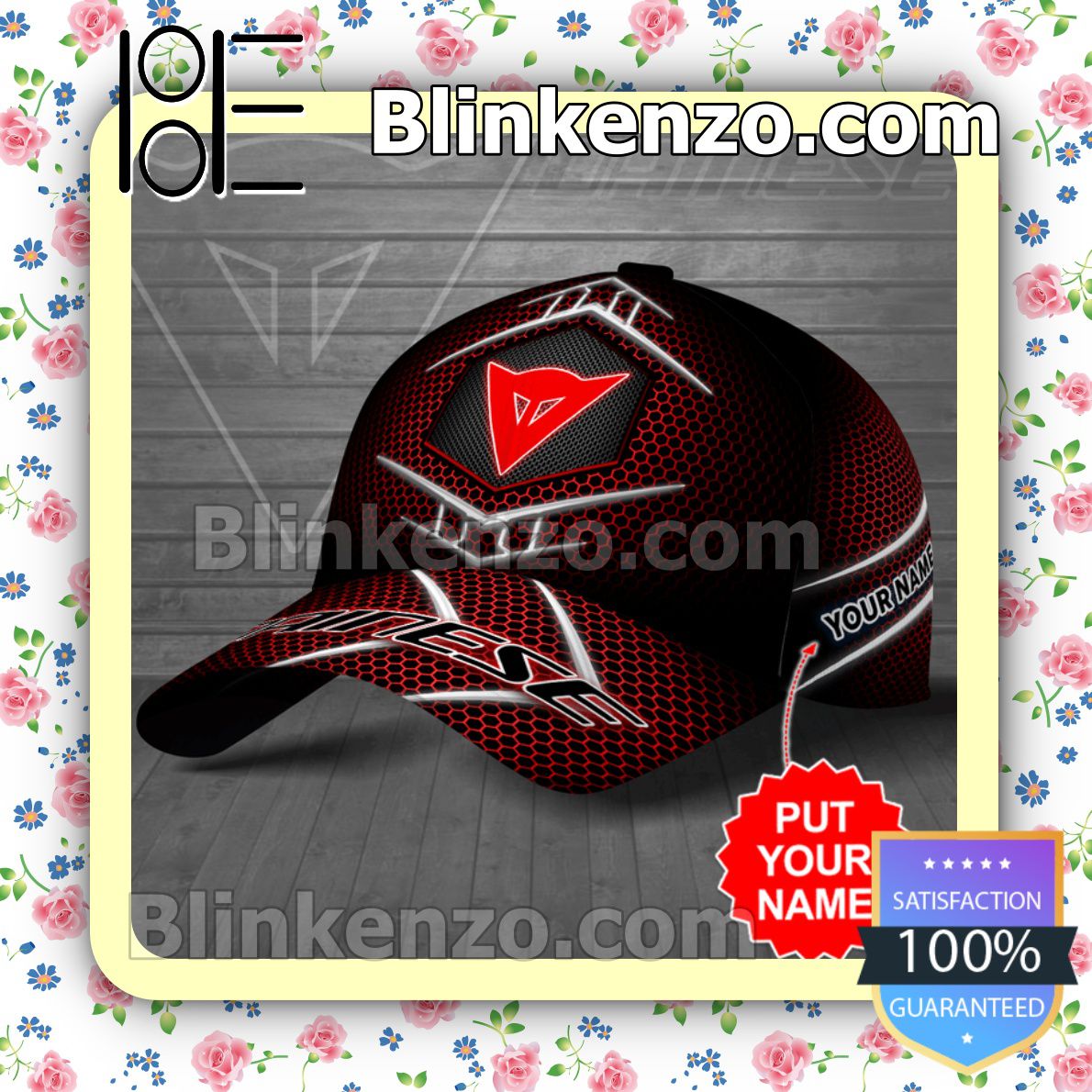 Near you Personalized Dainese Red Hive Pattern Baseball Caps Gift For Boyfriend