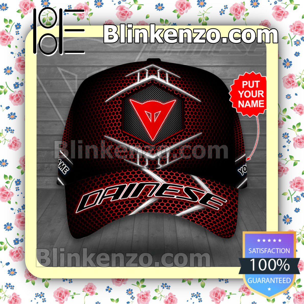 Personalized Dainese Red Hive Pattern Baseball Caps Gift For Boyfriend
