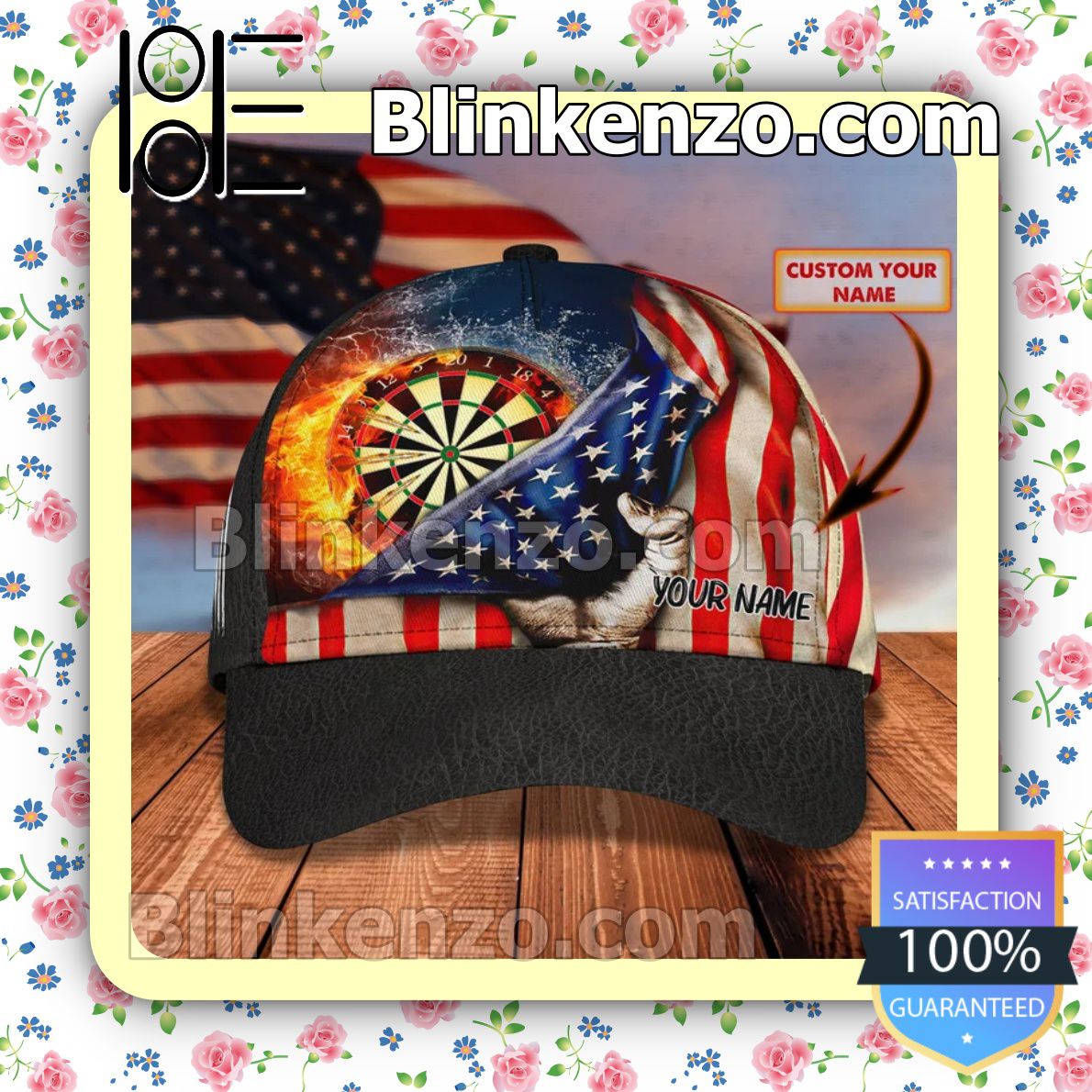 Absolutely Love Personalized Darts American Flag Baseball Caps Gift For Boyfriend