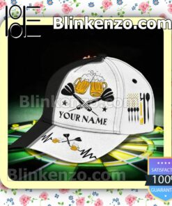 Personalized Darts And Beer Black And White Baseball Caps Gift For Boyfriend