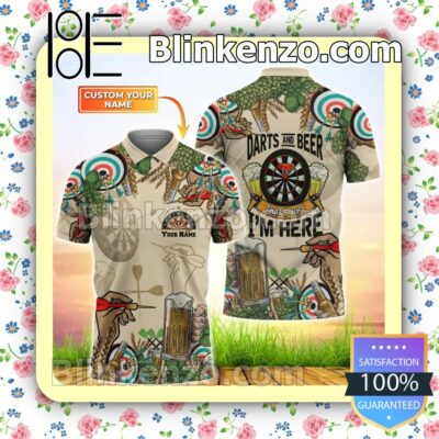 Personalized Darts And Beer That's Why I'm Here Custom Polo Shirt