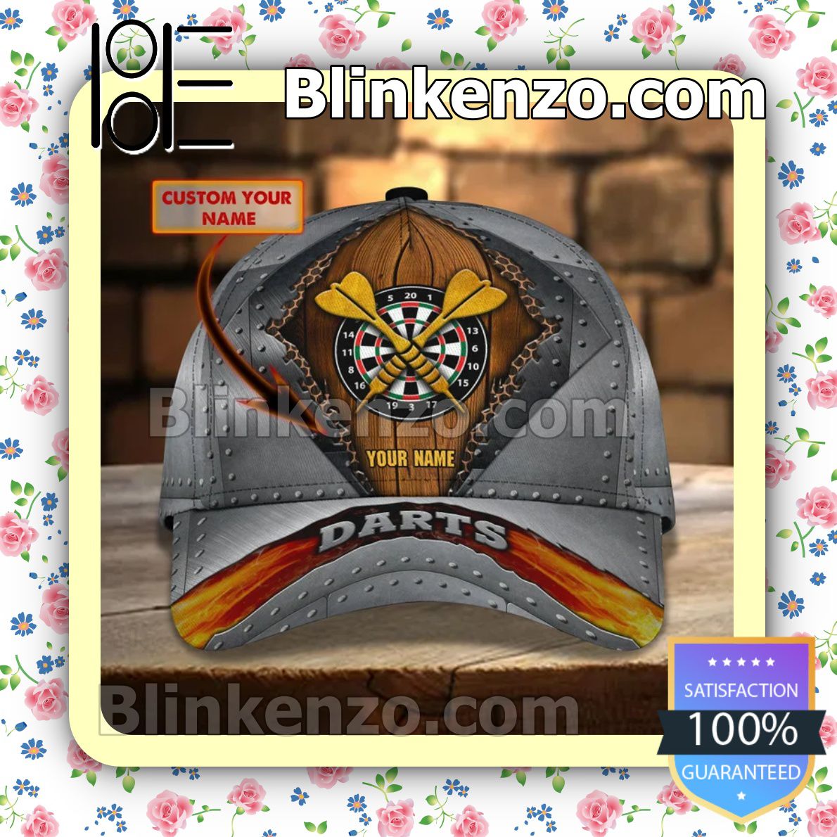 Unisex Personalized Darts Torn Ripped Grey Baseball Caps Gift For Boyfriend