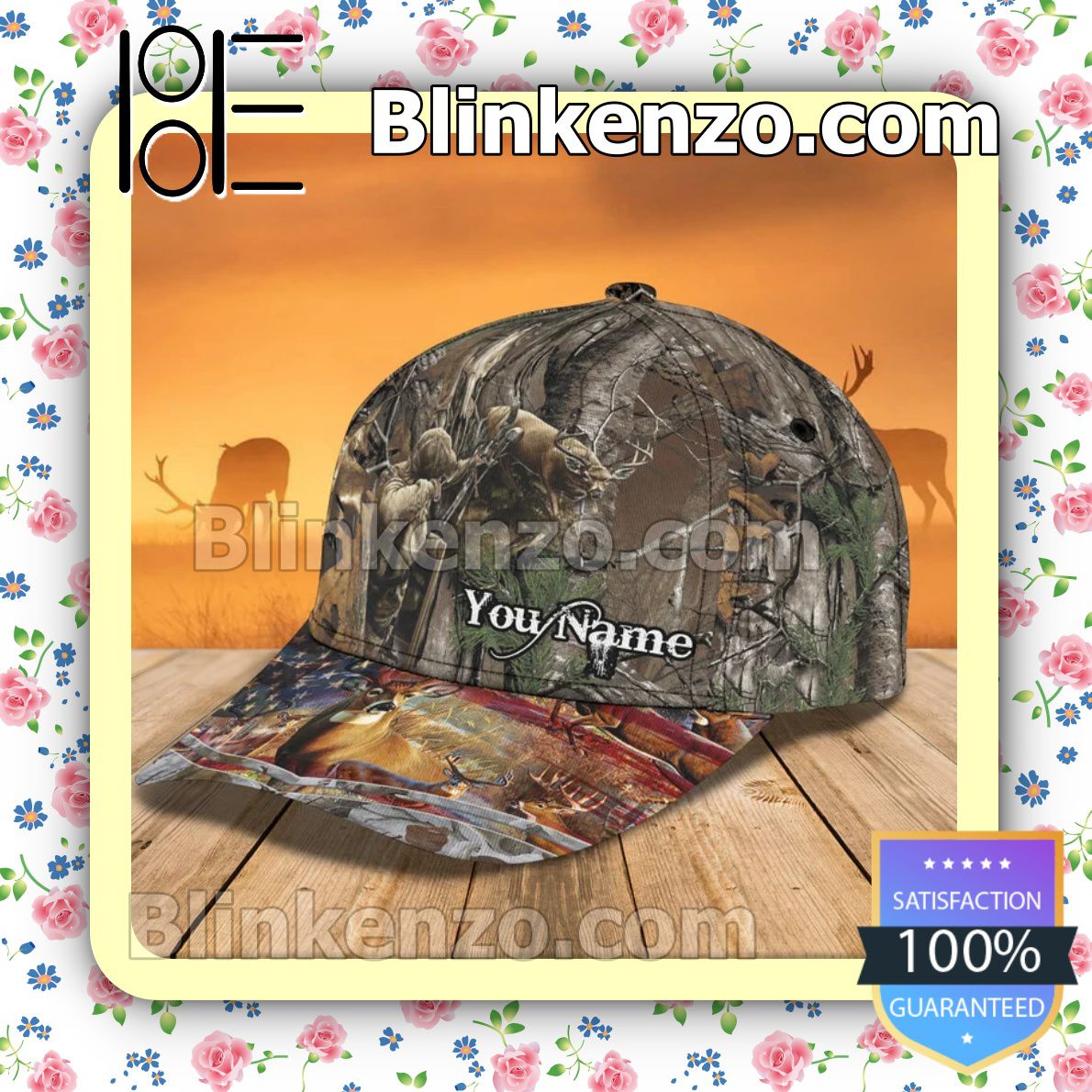 Top Personalized Deer Hunting American Flag Baseball Caps Gift For Boyfriend