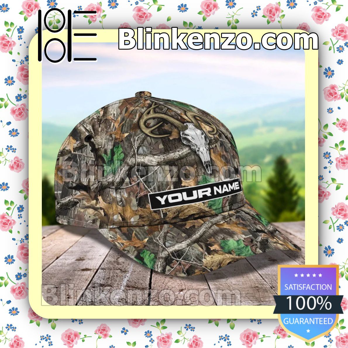 Excellent Personalized Deer Hunting Skull Forest Baseball Caps Gift For Boyfriend