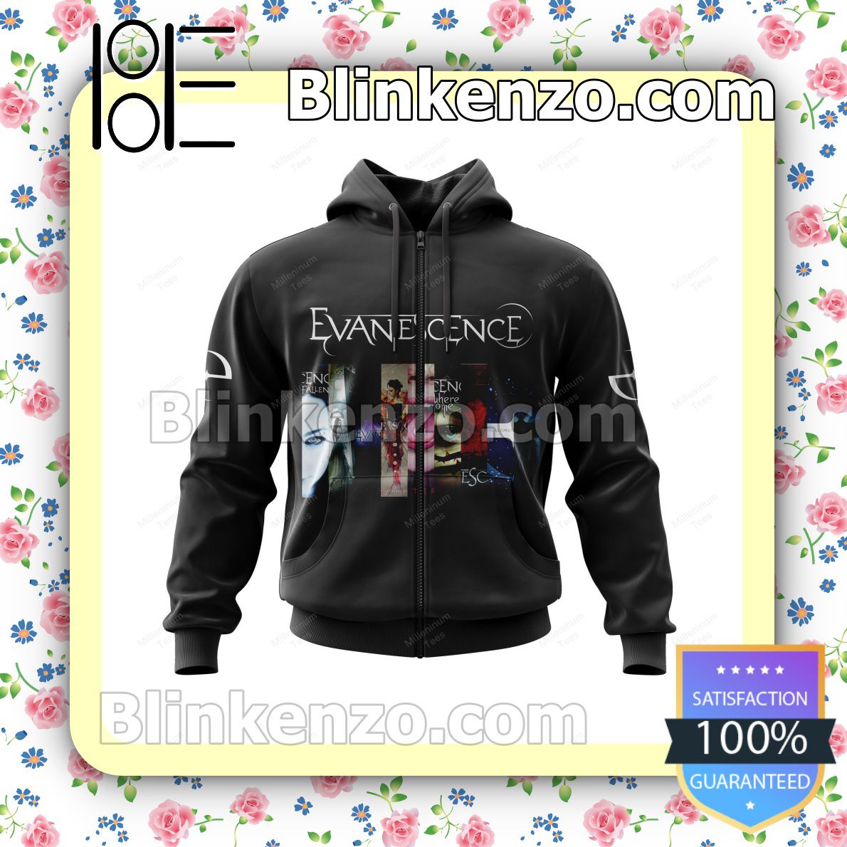 Personalized Evanescence Rock Band Signatures Hooded Sweatshirt
