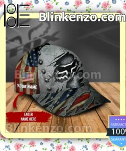 Personalized Fox Racing American Flag Torn Ripped Baseball Caps Gift For Boyfriend a