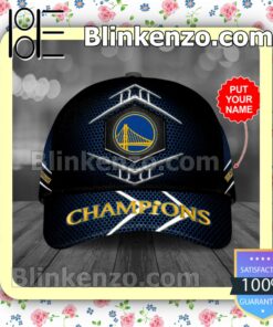 Personalized Golden State Warriors Champions Blue Hive Pattern Baseball Caps Gift For Boyfriend