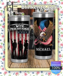 Personalized I Served My Country With Pride And Honor American Flag Veteran And Eagle Mug a
