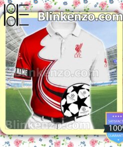 Personalized Liverpool F.c. Champions League White And Red Custom Polo Shirt