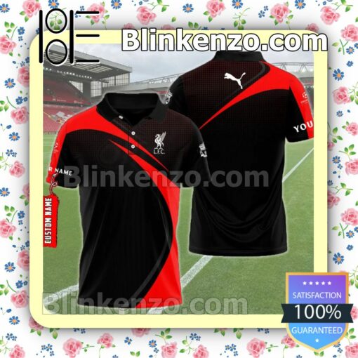 Personalized Liverpool F.c. Logo Black And Red Custom Polo Shirt