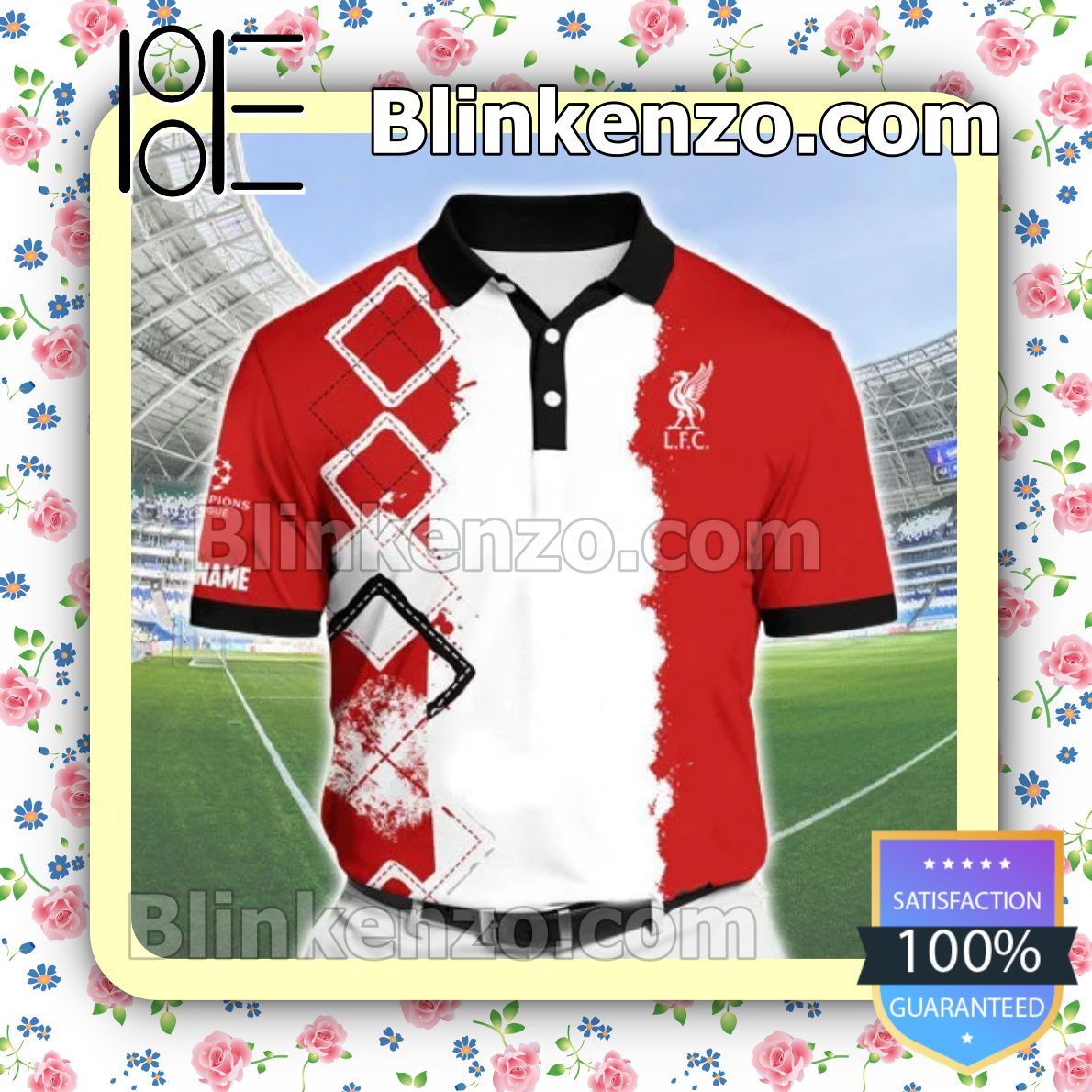 Personalized Liverpool F.c. White And Red Golf Custom Polo Shirt