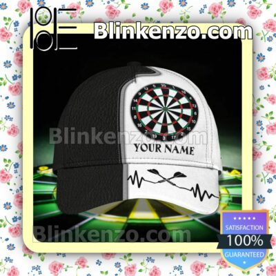 Personalized Love Darts American Flag Black And White Baseball Caps Gift For Boyfriend a