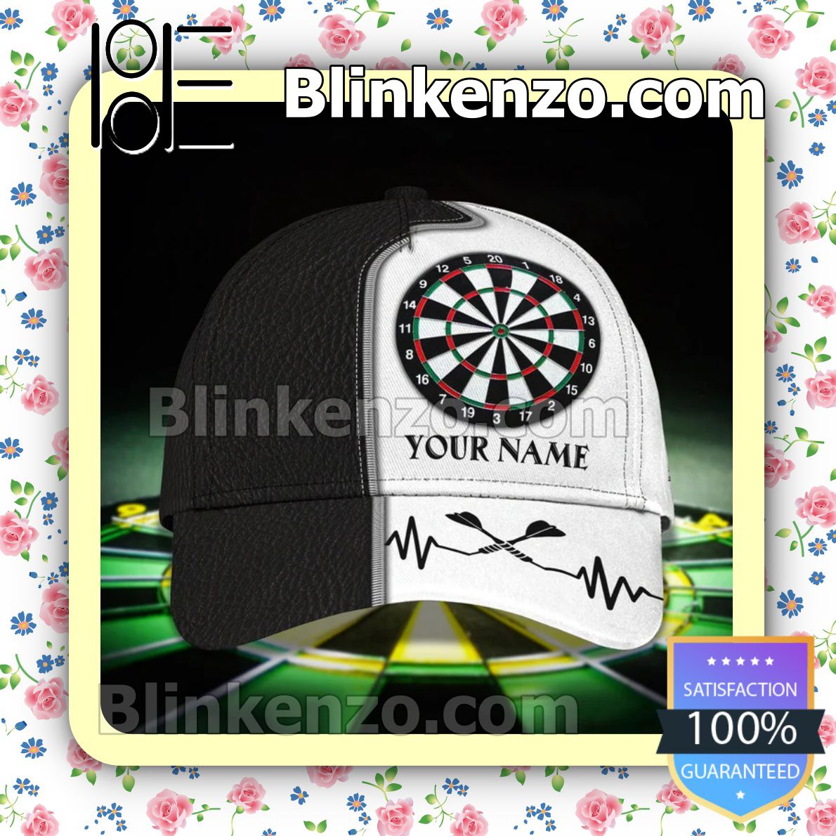 Nice Personalized Love Darts American Flag Black And White Baseball Caps Gift For Boyfriend