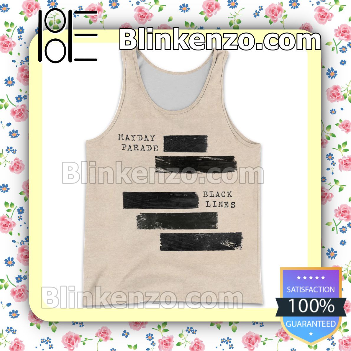 Personalized Mayday Parade Black Lines Album Cover Womens Tank Top