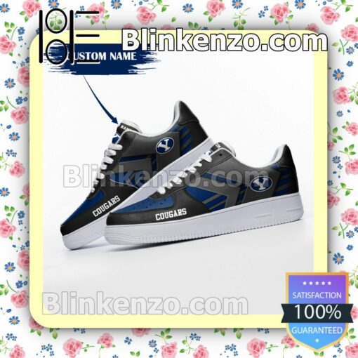 Personalized NCAA BYU Cougars Custom Name Nike Air Force Sneakers a
